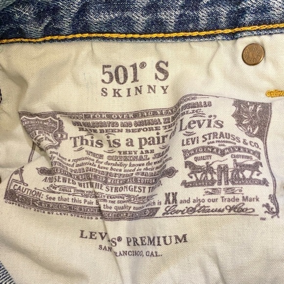 Levi’s Size 27 (4/5) 501s Skinny Jeans High Rise Button Fly Women’s Premium - Picture 11 of 16